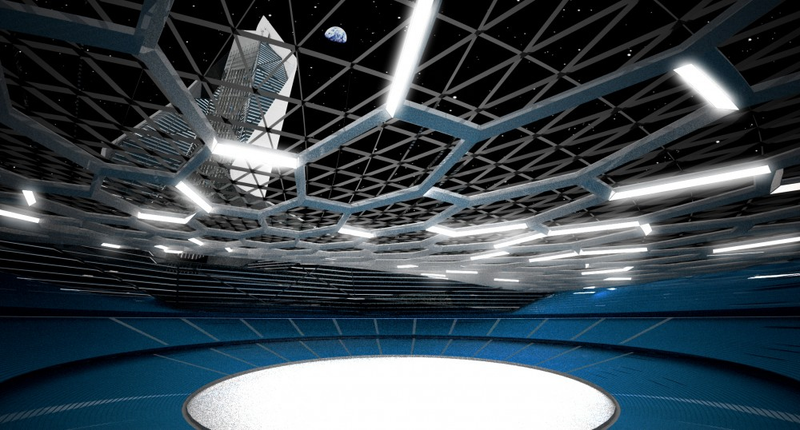 Illustration for article titled What a Lunar Olympic Stadium Looks Like